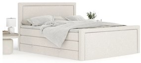 Béžová boxspring posteľ s úložným priestorom 140x200 cm Lavenda – Maison de Rêve