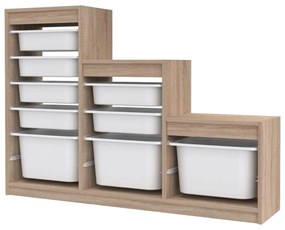 Organizér na hračky Dremonka 9 (dub sonoma + biela). Akcia -20%. Vlastná spoľahlivá doprava až k Vám domov. 1124322