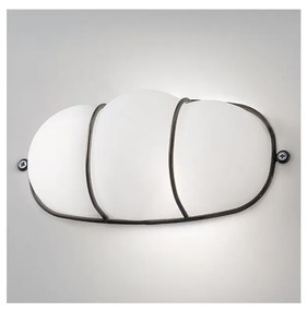 SIRU - Nástenné svietidlo CAGE 1xGX53/10W/230V 22 cm čierna/biela benátske sklo