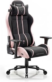 Herné kreslo z látkovým poťahom Normal Size, čierno-ružovej farbe: Diablo X-One 2.0 Akira Pink