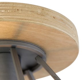 Inteligentné stropné svietidlo tmavosivé s drevom vrátane WiFi E27 - Arthur