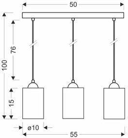 Candellux Čierno-hnedý závesný luster Bistro pre žiarovku 3x E27 33-00545
