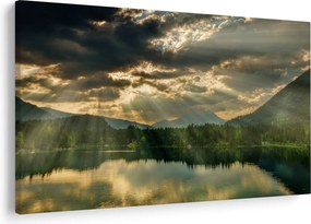 Obraz jazera s presvitajúcim slnkom (90x60 cm)