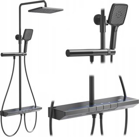 Rea Pedro, sprchový set s termostatom, grafitová, REA-P0896