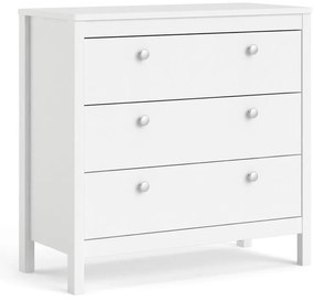 Biela nízka komoda 82x80 cm Madrid – Tvilum