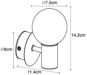 Moderná nástenná lampa čierna IP44 - Cederic Up