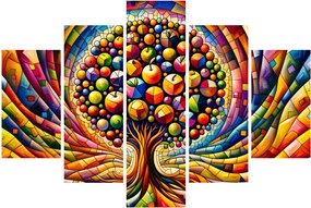 Obraz – Farebný strom s jablkami (150x105 cm)