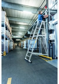 Zarges Hliníkový skladací plošinový rebrík, 7 priečok, výška plošiny 1,8 m