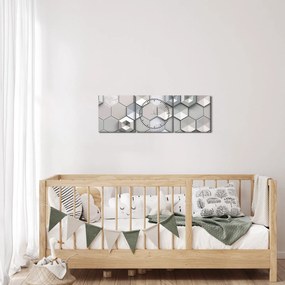 Obraz 3D abstrakcie (s hodinami) (90x30 cm)