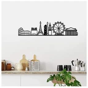 Kovová nástenná dekorácia 120x29 cm Cities - Wallity