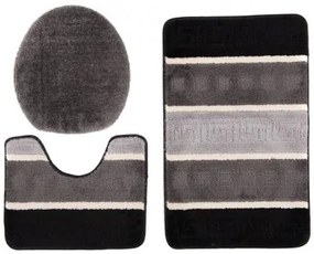 Sada kúpeľňových koberčekov MULTI C5016 sivý, čierny, grécky