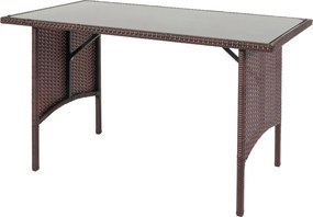 Polyratanový jedálenský stôl HWC-G16, 112x60cm - hnedá