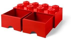 Červený úložný box s dvoma zásuvkami LEGO®