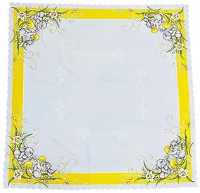 Veľkonočný obrus Zajačiky žltý 90x90cm