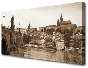 Obraz na plátne Praha most krajina 140x70 cm