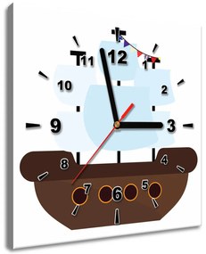Gario Obraz s hodinami Rozprávková plachetnica Rozmery: 40 x 40 cm