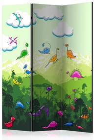 Artgeist Paraván - Colorful Dinosaurs [Room Dividers]
