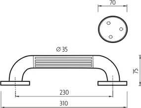 Nimco Madlo plastové 230x35 mm - BM 1035M-05