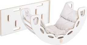 Multifunkčná detská súprava 4v1 – hojdačka, šmykľavka a vankúš svetlobéžová