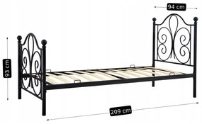 JAKS Jednolôžková posteľ 90 x 200 cm Lordi čierna