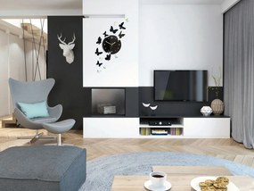 Nástěnné hodiny Motyle 28 cm černé