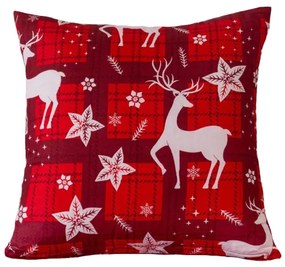 Poťah na vankúš z mikrovlákna VELVET CHRISTMAS 45x45 cm, červený