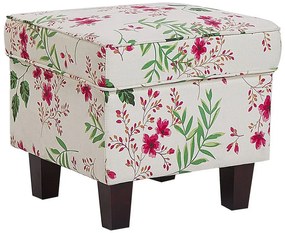 Krémové kvetinové kreslo s opierkou na nohy HAMAR Beliani