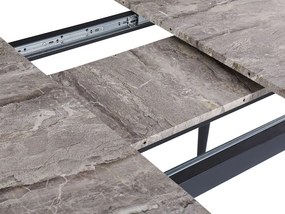 Rozkladací jedálenský stôl 120/150 x 80 cm imitácia kameňa sivá/čierna EFTALIA Beliani