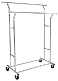 Mobilný stojanový vešiak LINEA strieborný