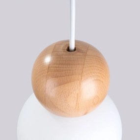 Sollux Lighting Hängeleuchte PEKKA 3P weiß/naturfarbenes Holz