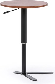 Odkladací stolík, výškovo nastaviteľný, 51-77 x 50 cm, orech tmavý