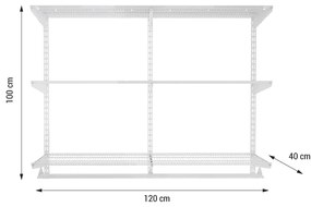 Nástenný regál do šatníka 100x120x40 cm TOPTRACK
