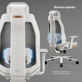 Ergonomická kancelárska stolička, svetlosivá: Diablo V-Flash Light Grey