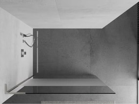 Mexen Kioto L, sprchová zástena Walk-In 80 x 200 cm, 8mm číre sklo-námraza, brúsená oceľ profil, 800-080-103-97-35