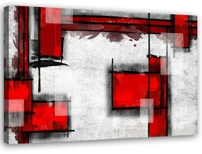 Gario Obraz na plátne Geometrická abstrakcia v červenej farbe Rozmery: 60 x 40 cm