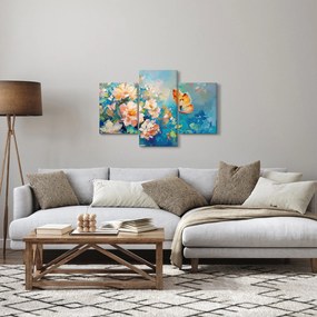 Obraz - Motýľ a kvety, olejomaľba II. (90x60 cm)