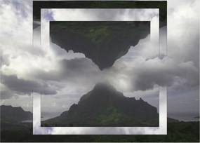 Obraz - Hory na Islande, geometrická koláž (70x50 cm)