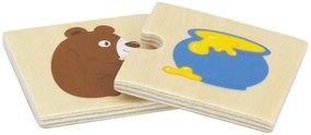 Viga drevené puzzle - kŕmenie zvierat