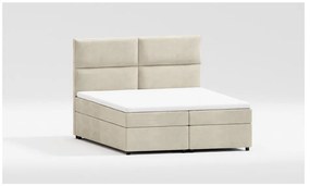 Béžová boxspring posteľ s úložným priestorom 200x200 cm Rico – Ropez