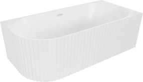 Mexen Gia rohová ryhovaná vaňa 170x80cm biela matná, pravá montáž