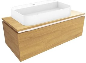 Kúpeľňová skrinka s umývadlom a krycou doskou SAT Feel 100x30x46 cm dub medový mat SATFEEL100DMDU, 1 ks