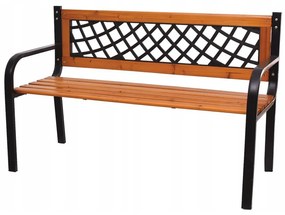 Drevená záhradná lavica s kovovým rámom 118 x 60 x 85 cm