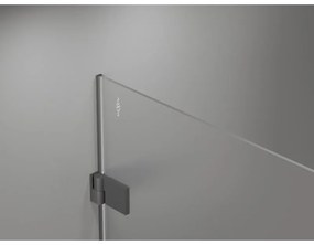 Mexen Lunar-B, výklopný sprchový kút ľavý 95 x 70 cm, 8mm číre sklo, grafitový profil, 832-095-070-95-00-L