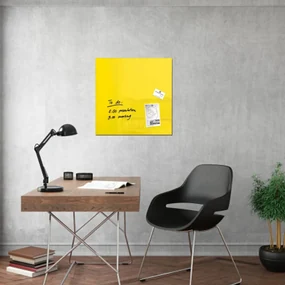 Toptabule.sk SMTZ Sklenená magnetická tabuľa žltá 100x70cm