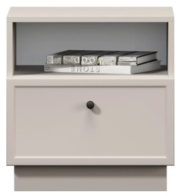 Nočný stolík Lorini 45 cm na sokli - kašmírová / čierna úchytka G