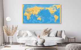 Obraz na korku mapa sveta v zaujímavom prevedení