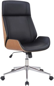 Design-Shop Kancelárska stolička Varel - drevo natura - Čierna