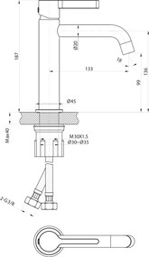 Sapho Sapho, ICONIC stojánkova umývadlová batéria, medená matná, AF002PG
