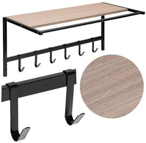 Nástenný vešiak s poličkou AZUL čierny