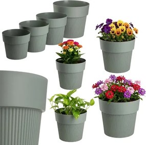 Sada 4 ks květináčů Silva Line šedo-zelená